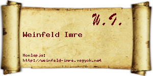 Weinfeld Imre névjegykártya